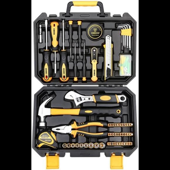 Father's Day 100 Piece Home Repair Tool SetS,Plastic Tool Box Storage - Picture 1 of 7